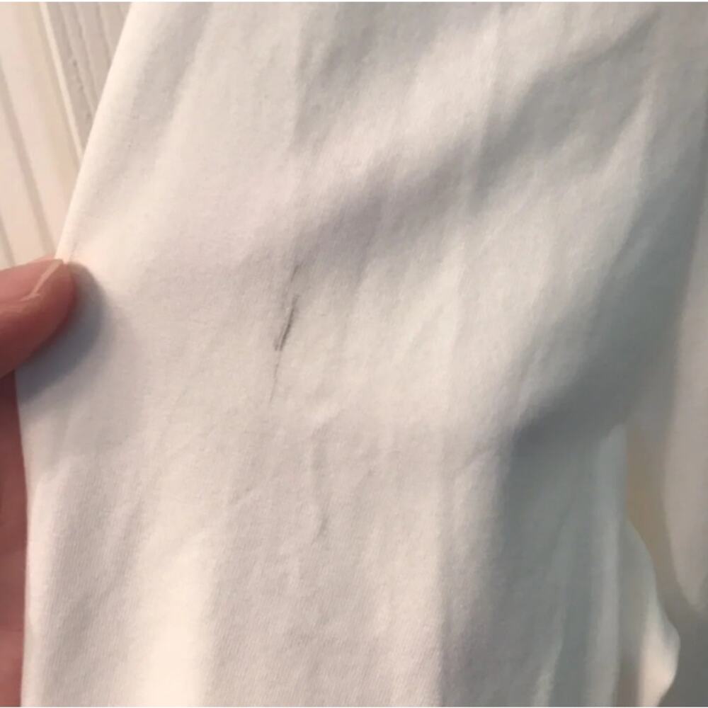 NEW! Lafayette 148 New York Stretch Cotton Tee in WHITE (L) - Picture 10 of 13